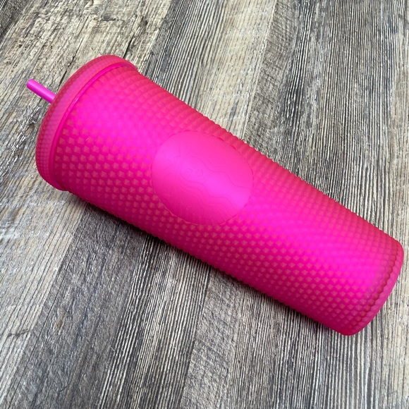 NWT STARBUCKS HOT PINK 24OZ STUDDED TUMBLER